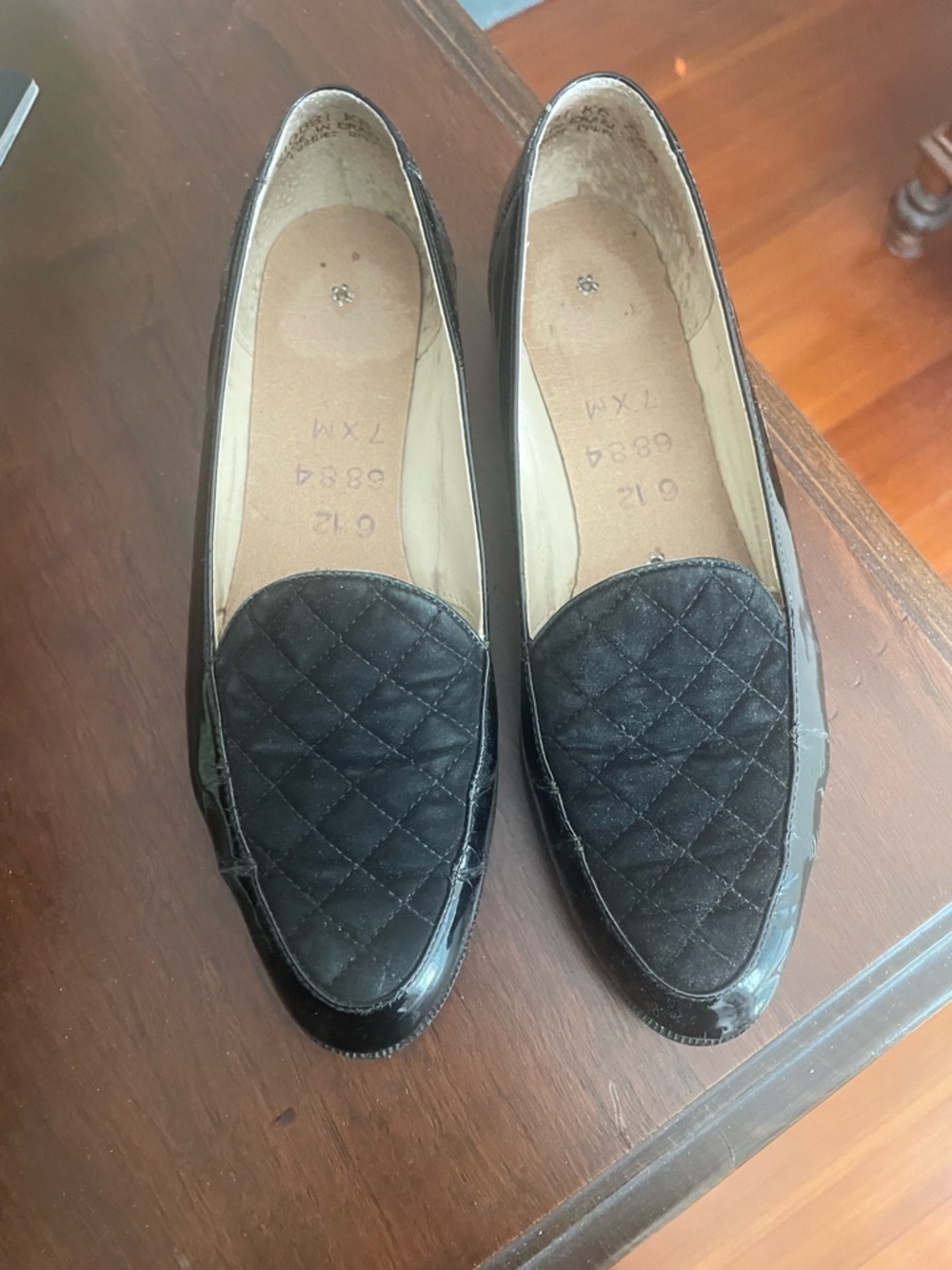 Rockport Black Quilted Leather Loafers Flats